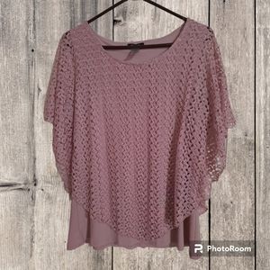 Onyx womans top tank top under lace poncho overlay